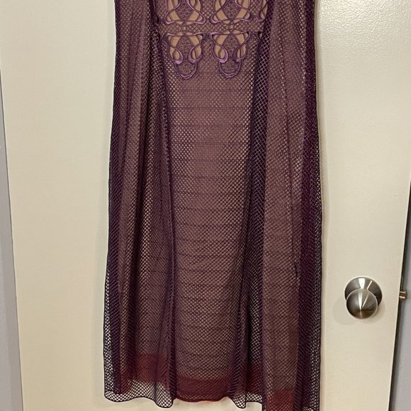 Marios Schwab Guipure Lace and Satin Dress w/ Nude Illusion Lining - Picture 5 of 12